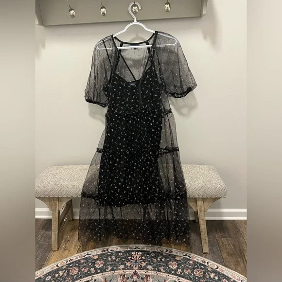knee length dresses for ladies Vintage Style Midi Dress Sunflower Floral – ModCloth main image 1